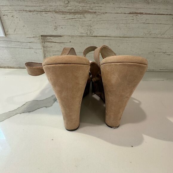 UGG snake print ankle wrap wedges heels shoes sz 8 - Picture 4 of 8